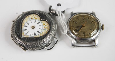 Lot 391 - A lady's silver cased open faced pocket watch,...
