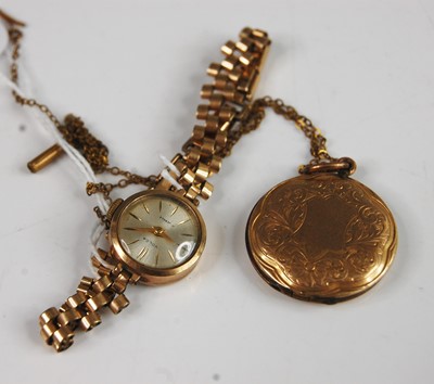 Lot 394 - A Volga 9ct gold cased lady's manual wind...