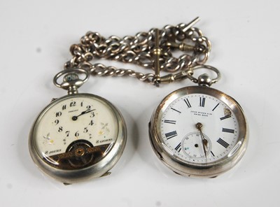 Lot 400 - John Myers & Co - a Swiss silver cased gent's...