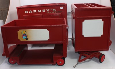 Lot 9 - Three various scratch-built wooden traveling...