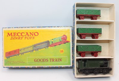 Lot 1521 - A Dinky Toys No. 18 goods train gift set,...