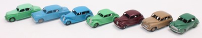 Lot 1524 - Seven various original loose Dinky Toy saloons...