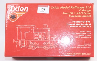 Lot 332 - Ixion O gauge Fowler 0-4-0 diesel mechanical...