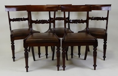 Lot 1371 - A set of five William IV mahogany barback...