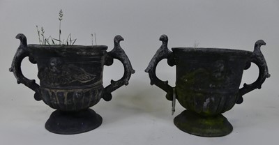 Lot 1388 - A pair of 19th century lead pedestal...