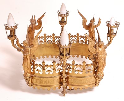 Lot 1406 - A 19th century Gothic cut brass and gilt metal...