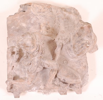 Lot 2440 - A wall panel section, modelled in clay...