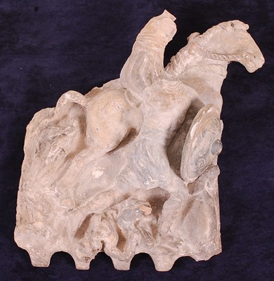 Lot 2439 - A wall panel section, modelled in clay...