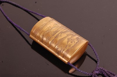 Lot 1247 - An Edo period Japanese five-case gold...
