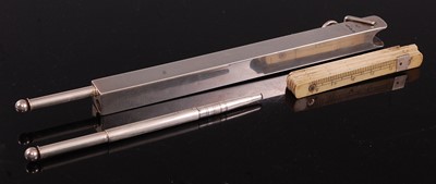 Lot 1055 - An Edwardian silver cased travelling surveyors...