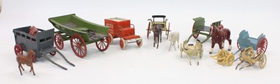 Lot 1711 - A quantity of lead hollowcast horse-drawn...