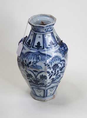 Lot 2 - A Chinese export blue and white vase, of...