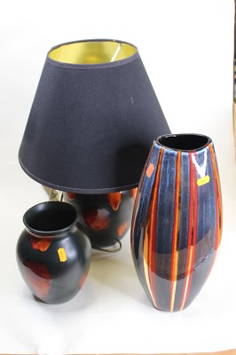 Lot 5 - A Poole Galaxy vase, the everted rim above an...