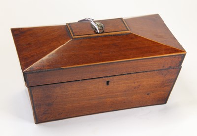 Lot 39 - A Regency mahogany and boxwood strung twin...