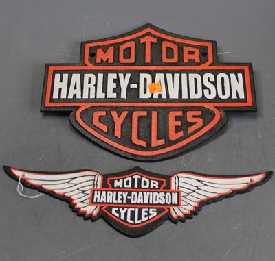 Lot 52 - A cast iron Harley Davidson Motorcycles...
