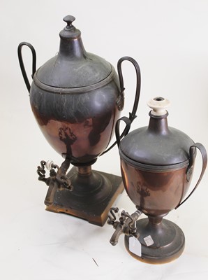 Lot 50 - A 19th century copper samovar, of urn form,...