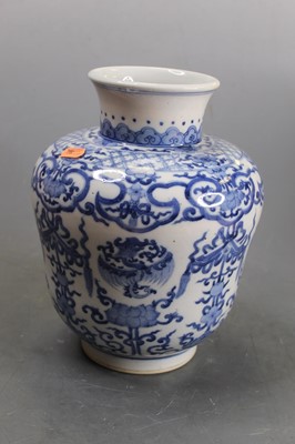 Lot 53 - A Chinese export blue and white vase, the...