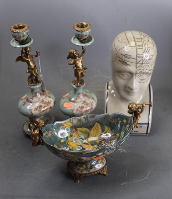 Lot 57 - A reproduction phrenology bust, h.30cm;...
