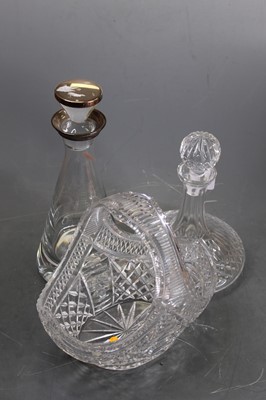 Lot 58 - A cut glass ship decanter and stopper, h.25cm;...