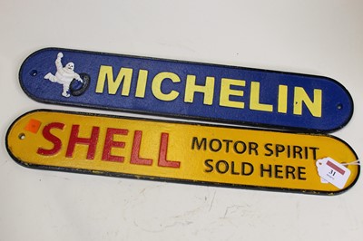 Lot 31 - A cast iron advertising sign for Michelin...