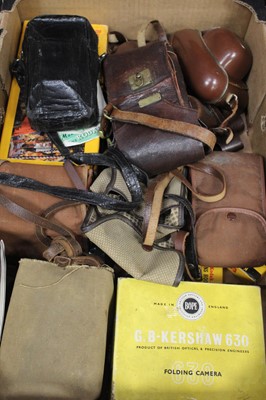 Lot 68 - A box containing a collection of cameras and...