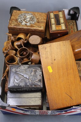 Lot 69 - A box containing a collection of treen, to...