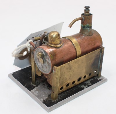 Lot 17 - A miniature brass and copper working model of...