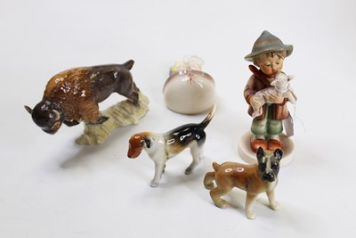 Lot 241 - A Goebbels porcelain figure of a Bison, h.10cm;...