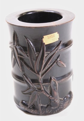 Lot 262 - A reproduction Chinese brush pot, relief...