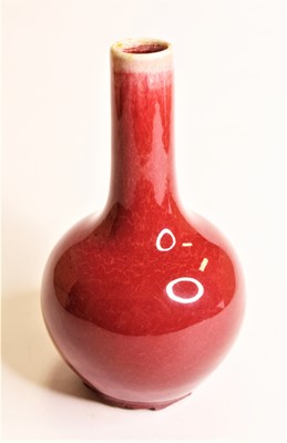 Lot 285 - A Chinese export sang-de-boeuf bottle vase,...