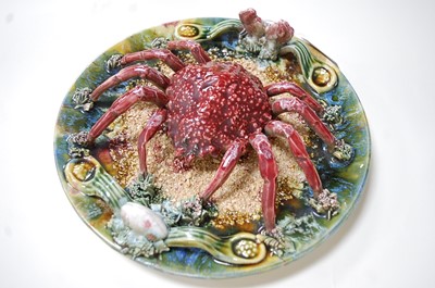 Lot 272 - A Continental Palissy type plate relief...