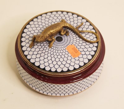 Lot 277 - A continental jar and cover of squat circular...