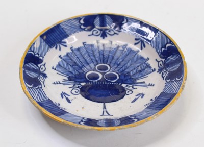 Lot 254 - An 18th century blue & white tin glazed dish,...