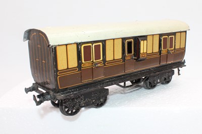 Lot 234 - 1920s Bing chocolate and cream short bogie GWR...