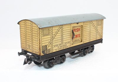 Lot 242 - 1930s Bing cream bogie LMS Fish Van - would...