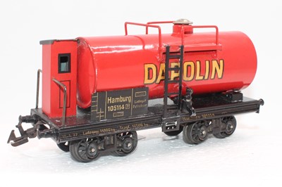 Lot 247 - 1930s Bing red Dapolin bogie tanker No....