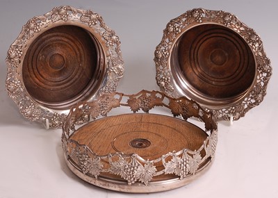 Lot 1061 - A 20th century matched silver trio of wine...