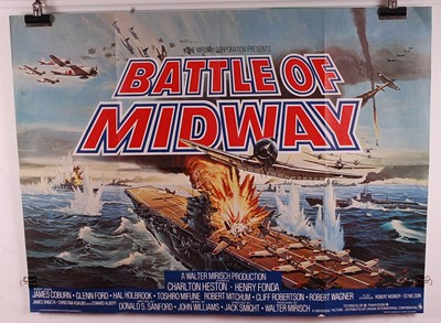 Lot 592 - Battle of Midway, 1976 UK quad film poster,...