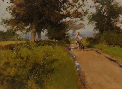 Lot 316 - John Haskins (b.1938) - Figure with Dog on a...