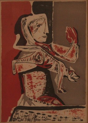 Lot 362 - Robert Colquhoun (1914-1962) - Woman and Cat,...