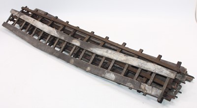 Lot 166 - 7 lengths of 2.5 inch gauge brass track on...