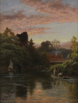 Lot 1286 - Robert Gallon (1845-1925) - Cookham Church on...