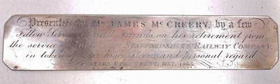 Lot 101 - Railway interest: a white metal presentation...
