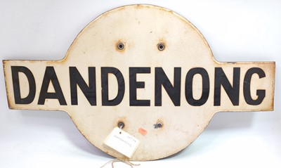 Lot 17 - Australian Railway Enamel Station Target Sign,...
