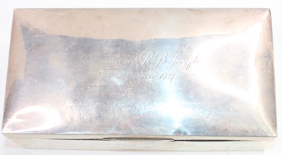 Lot 18 - Solid Silver Rectangular Cigarette Box...