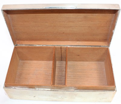 Lot 18 - Solid Silver Rectangular Cigarette Box...