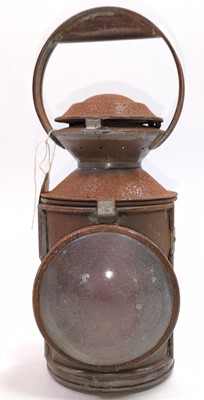 Lot 34 - An original stamped LNE-C 3 aspect hand lamp,...