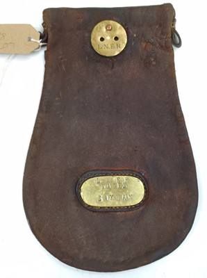 Lot 51 - An original LNER wages cash bag, brass plated...