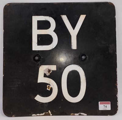 Lot 74 - Original enamel railway signal identification...