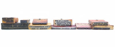 Lot 76 - 10 various wooden stamps from Bury St Edmunds...